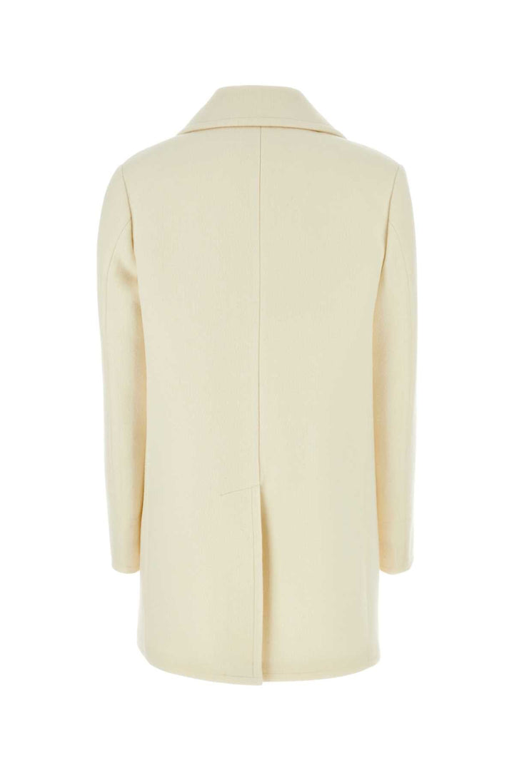 Prada Women Ivory Wool Blend Coat