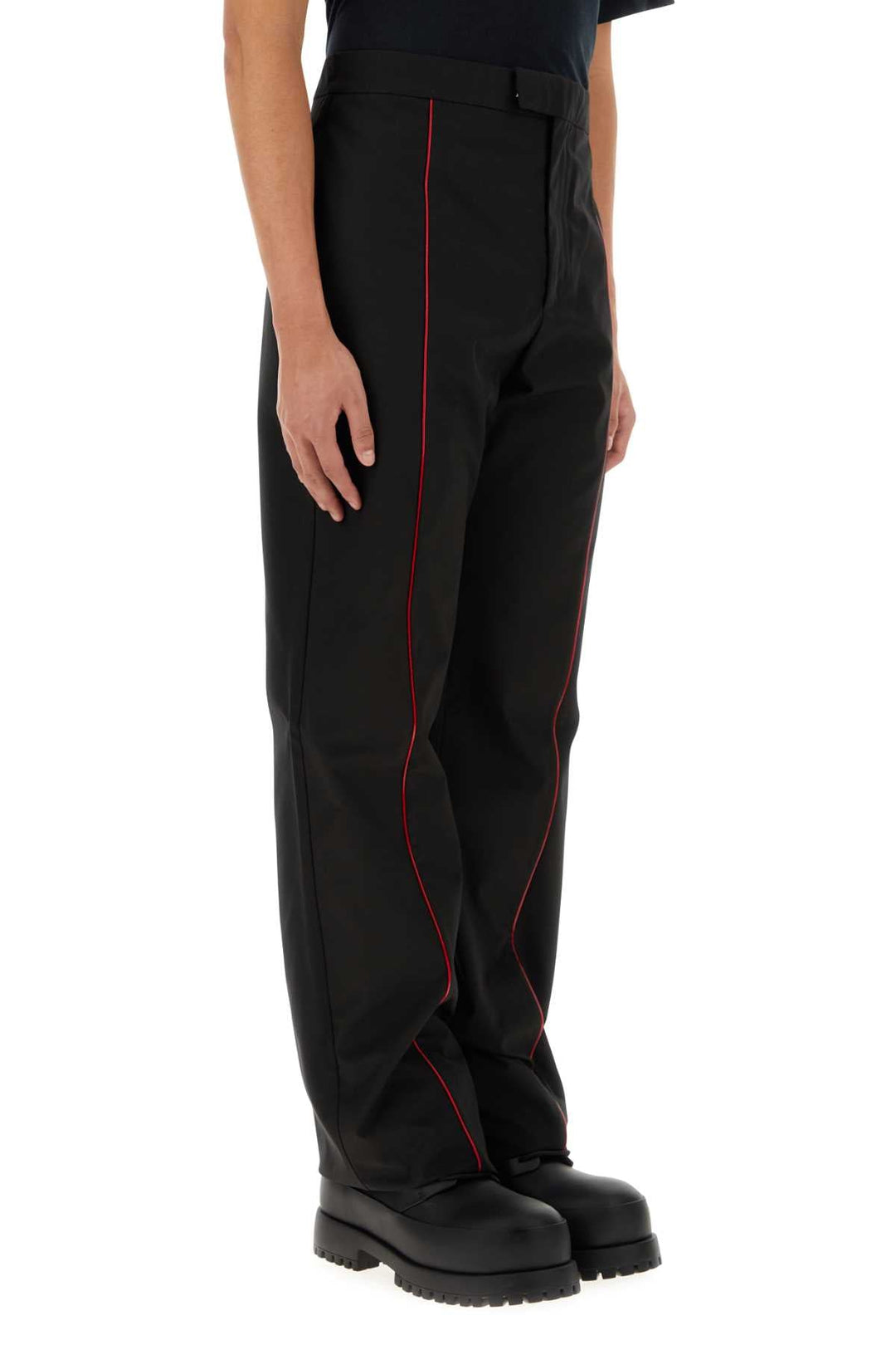 Salvatore Ferragamo Men Black Polyester Blend Pant