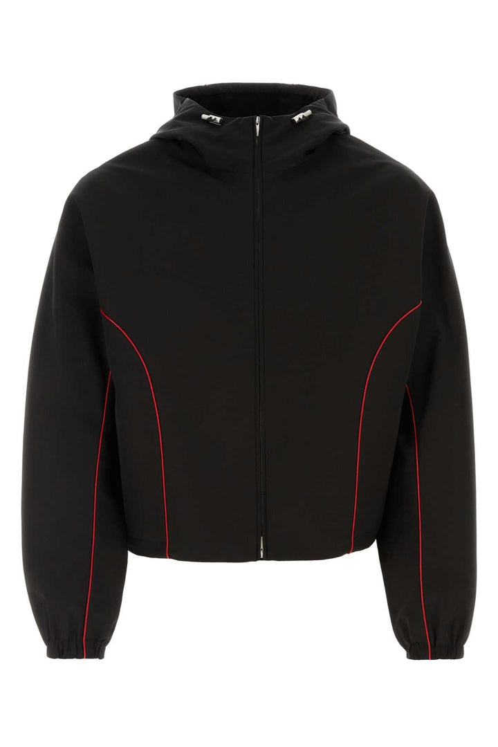 Salvatore Ferragamo Men Black Polyester Blend Jacket