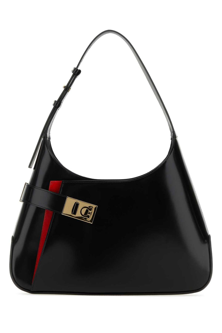 Salvatore Ferragamo Women Black Leather Large Arch Shoulder Bag