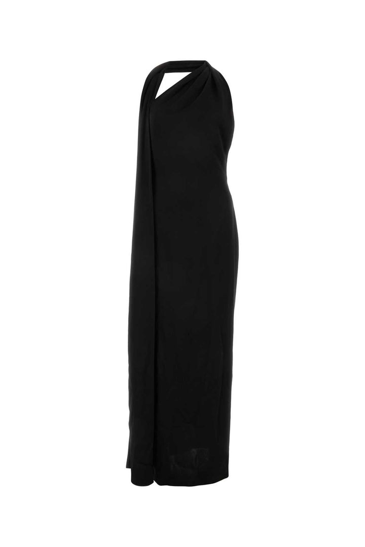 Loewe Women Black Satin Long Dress