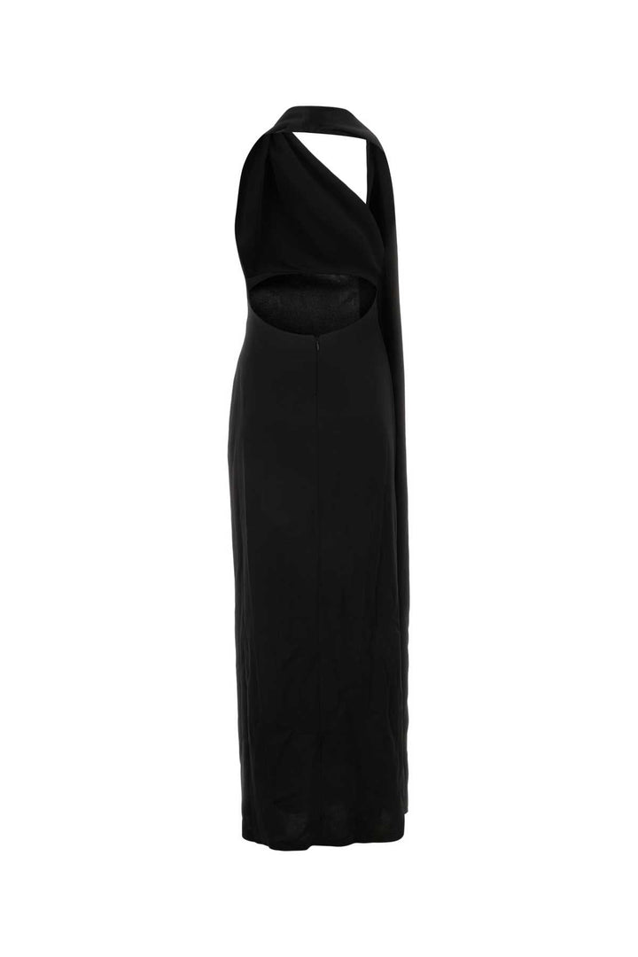 Loewe Women Black Satin Long Dress