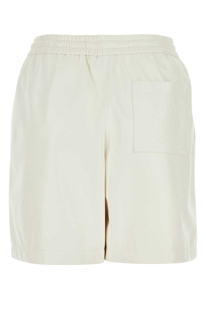 Loewe Women White Leather Shorts