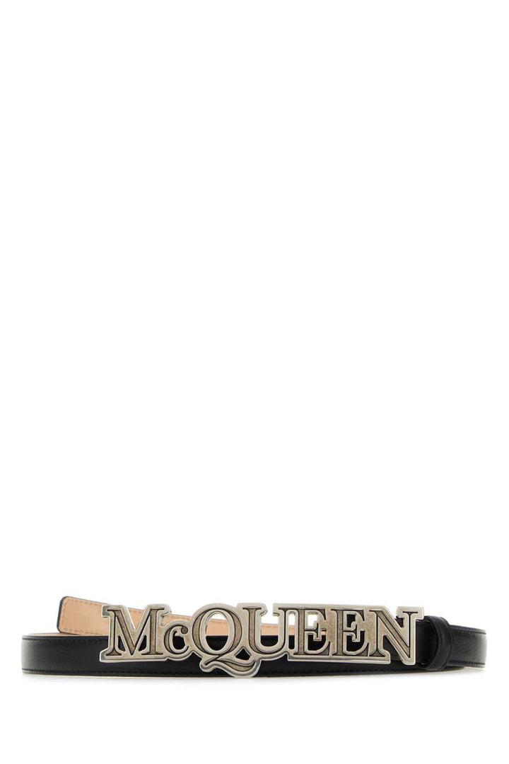 Alexander Mcqueen Men Black Leather Belt