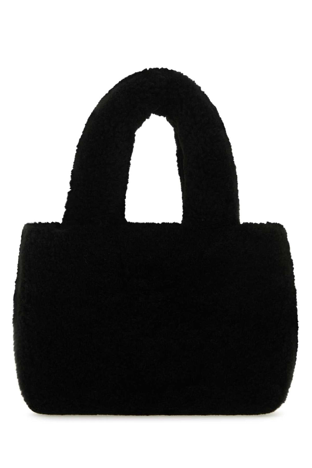 Amina Muaddi Women Black Shearling Amini Giuly Handbag