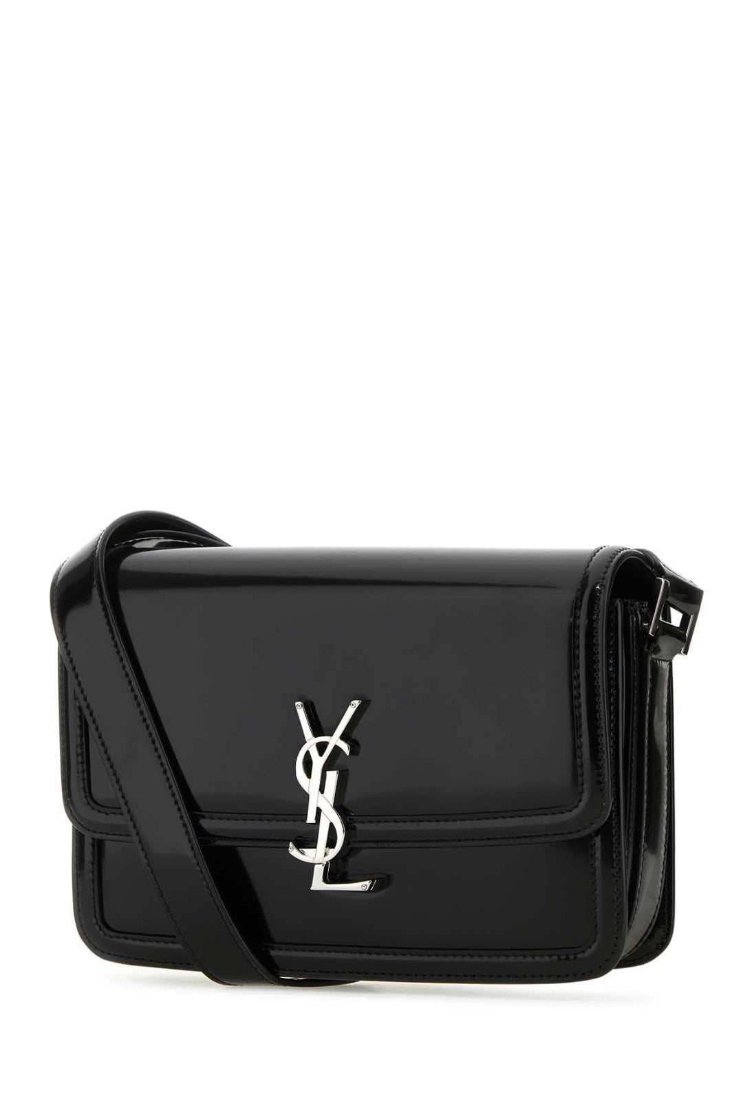 Saint Laurent Men Black Leather Solferino Medium Crossbody Bag