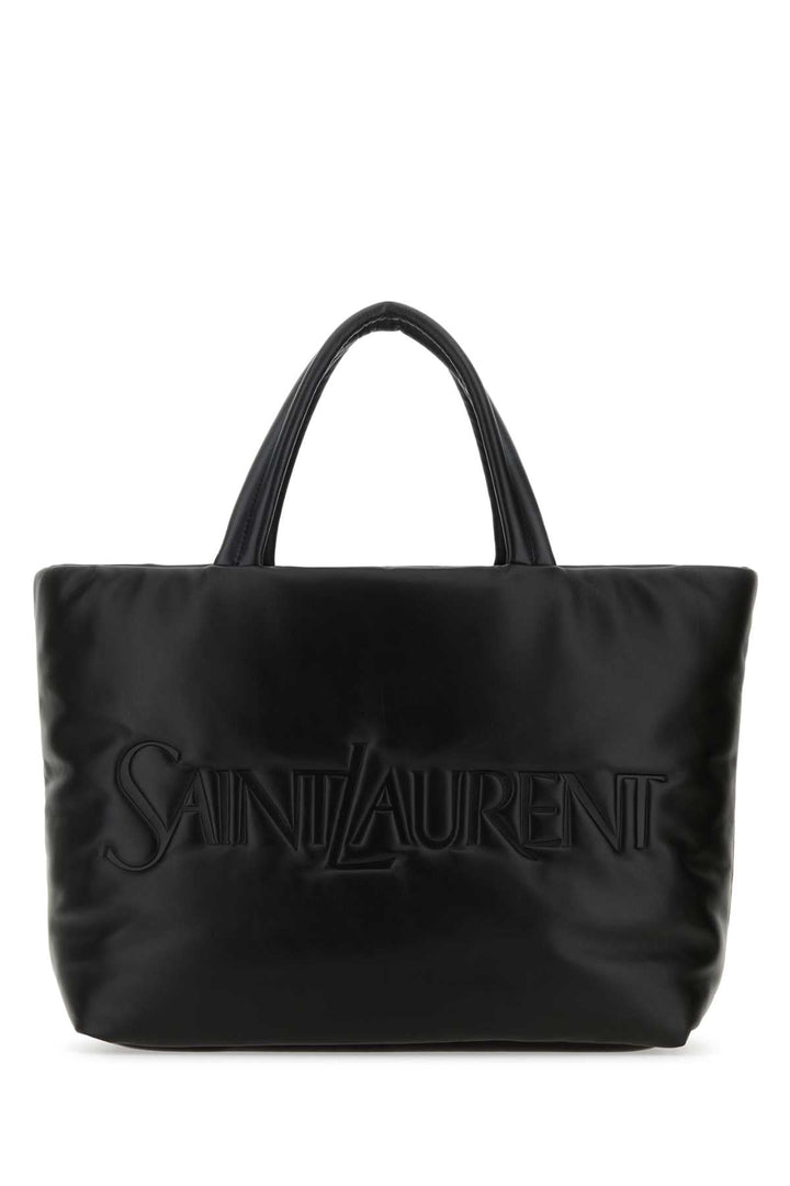 Saint Laurent Men Black Nappa Leather Saint Laurent Shopping Bag