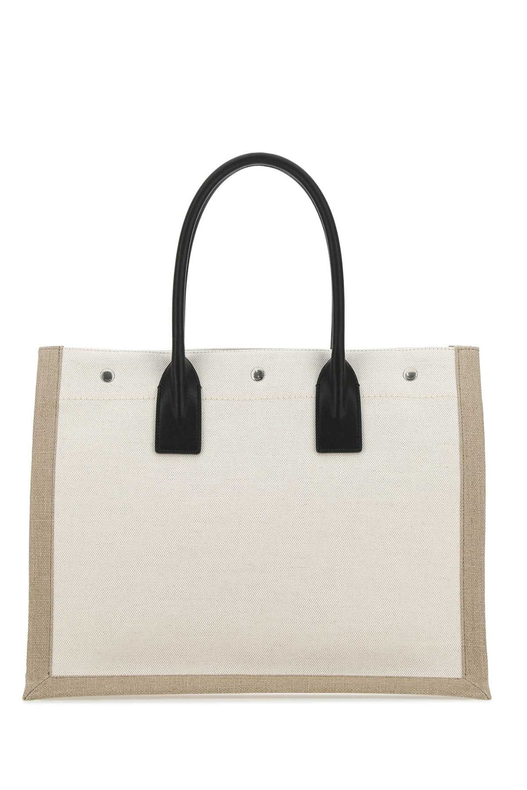 Saint Laurent Men Sand Canvas Big Rive Gauche Shopping Bag