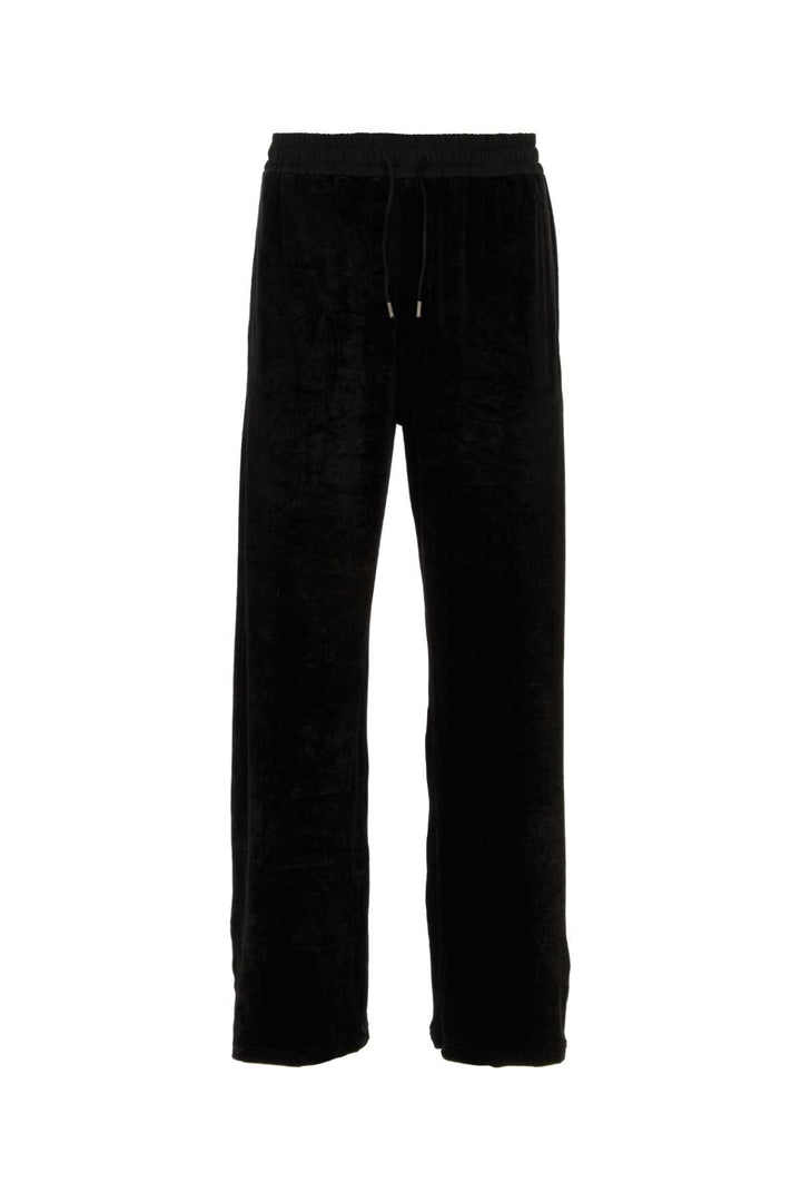 Saint Laurent Men Black Stretch Chenille Joggers