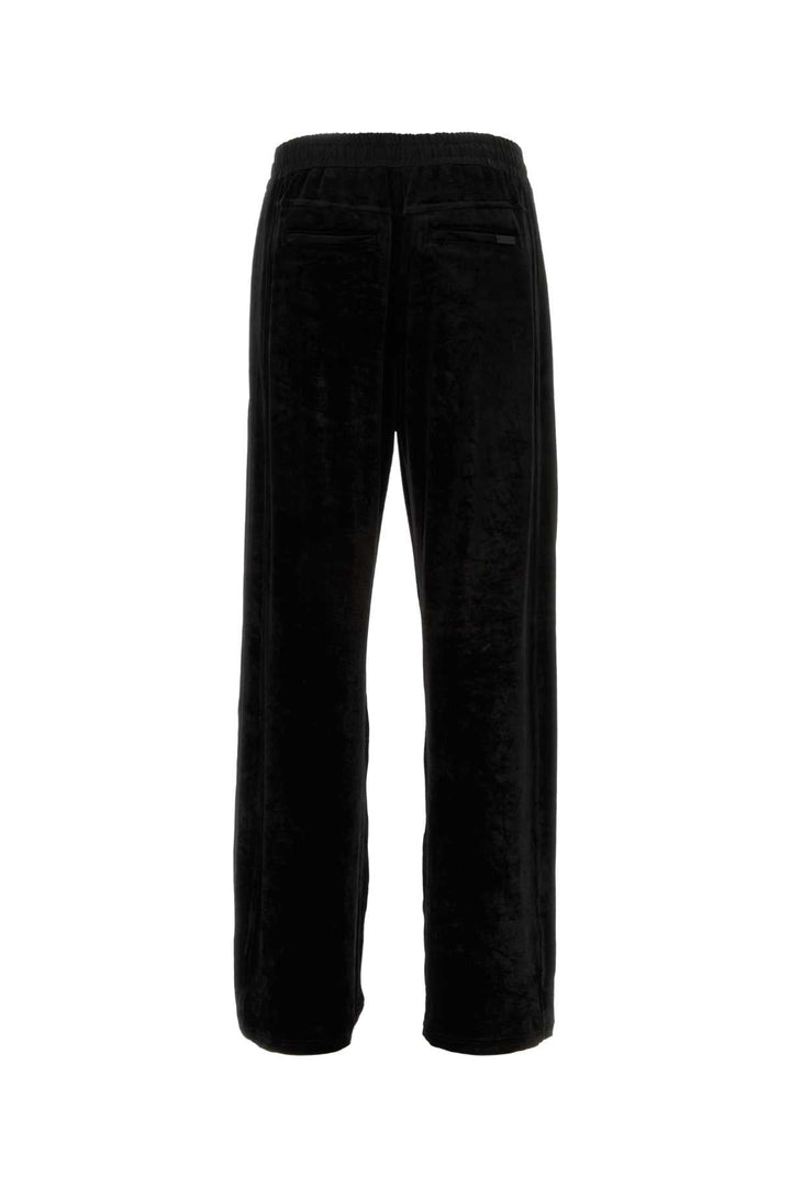 Saint Laurent Men Black Stretch Chenille Joggers