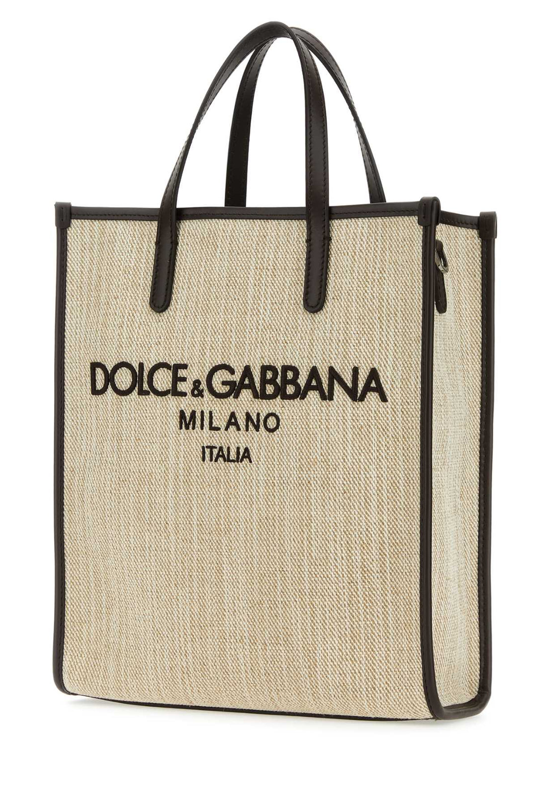 Dolce & Gabbana Men Sand Canvas Small Shopping Bag