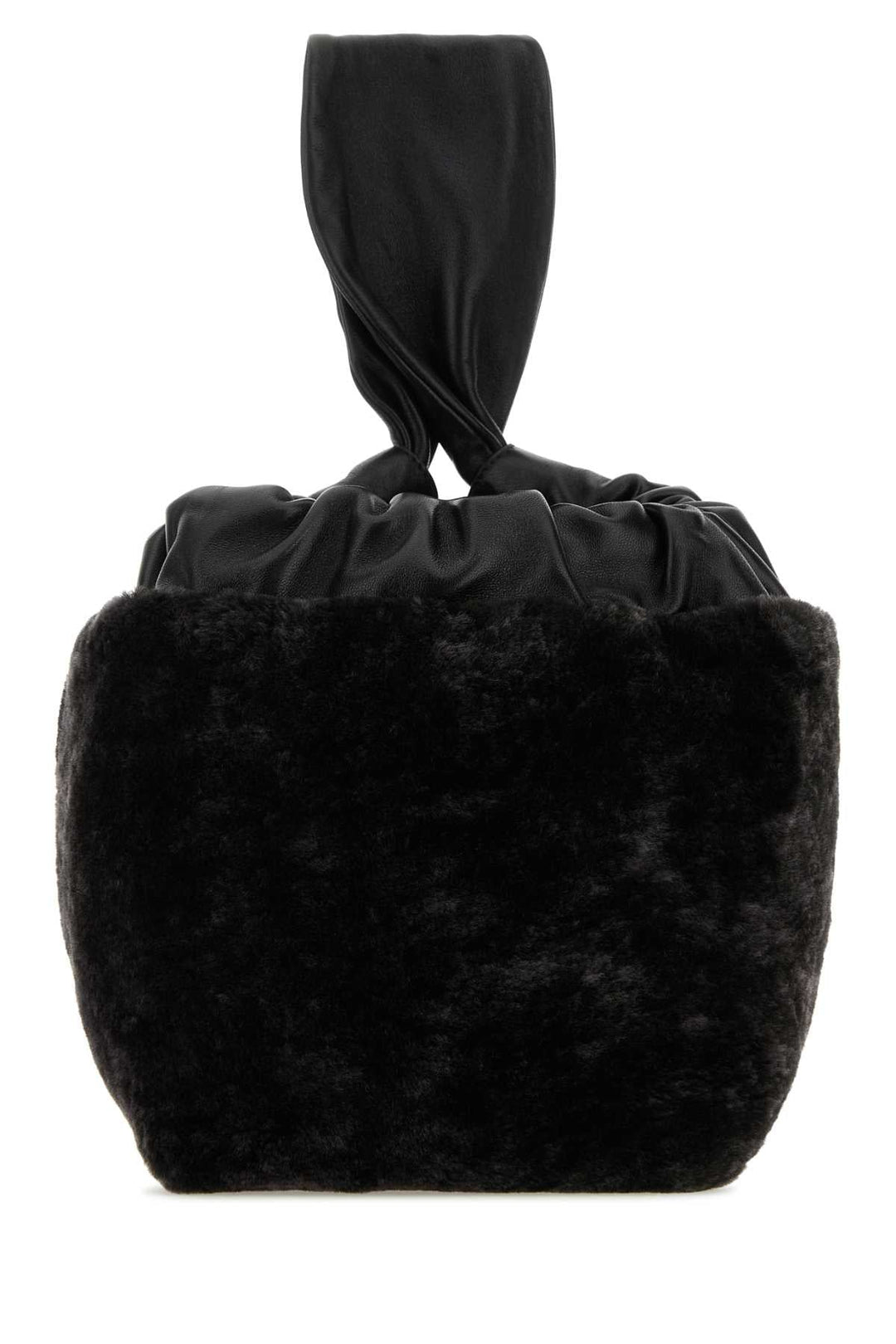 Jil Sander Women Black Shearling Clutch