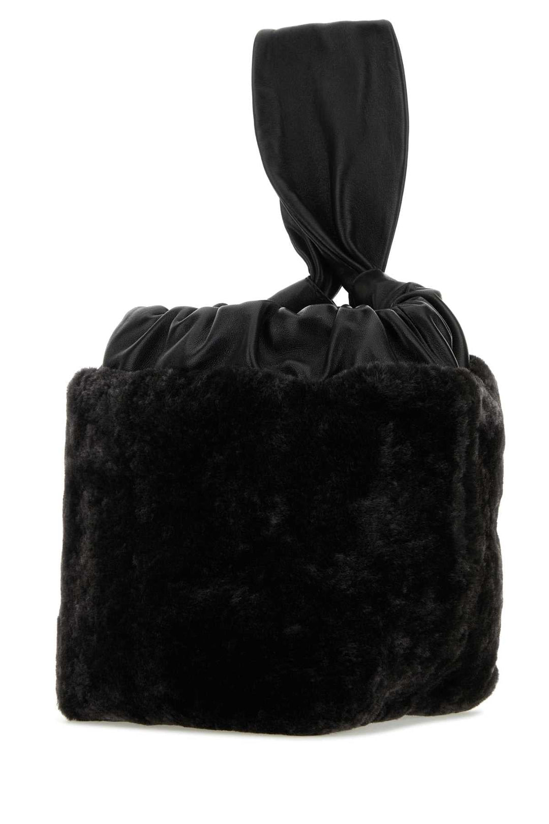 Jil Sander Women Black Shearling Clutch