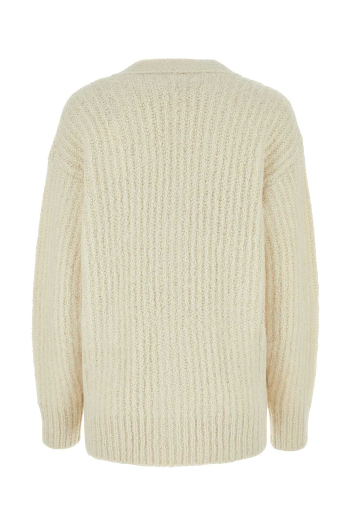 Ami Women Ivory Alpaca Blend Cardigan