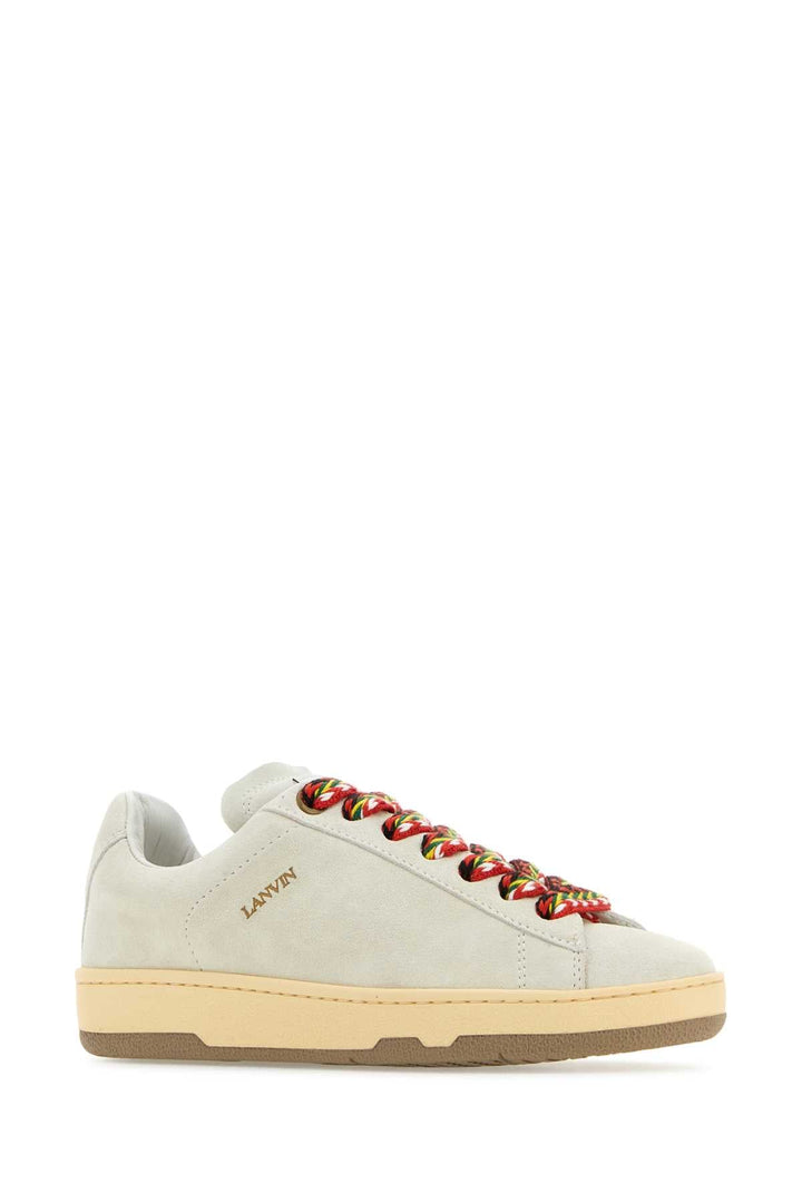 Lanvin Women Chalk Suede Lite Curb Sneakers