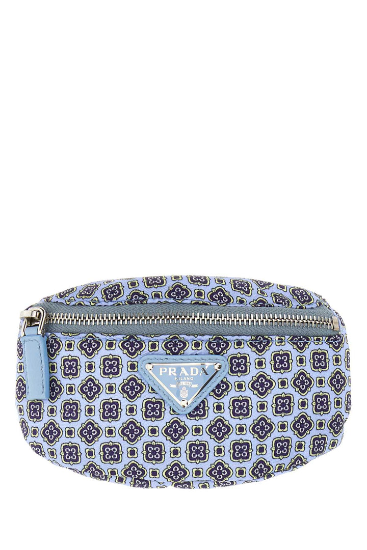 Prada Men Printed Nylon Wrist Pouch