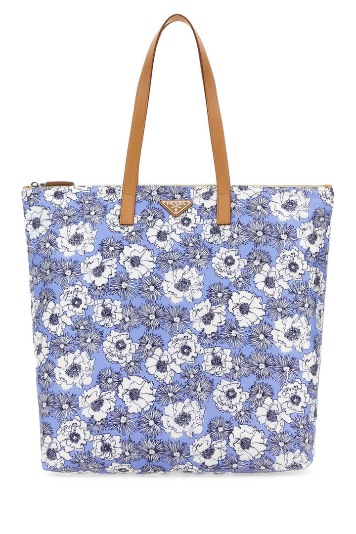 Prada Men Printed Re-Nylon Shopping Bag