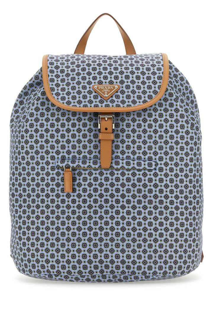 Prada Men Printed Re-Nylon Backpack