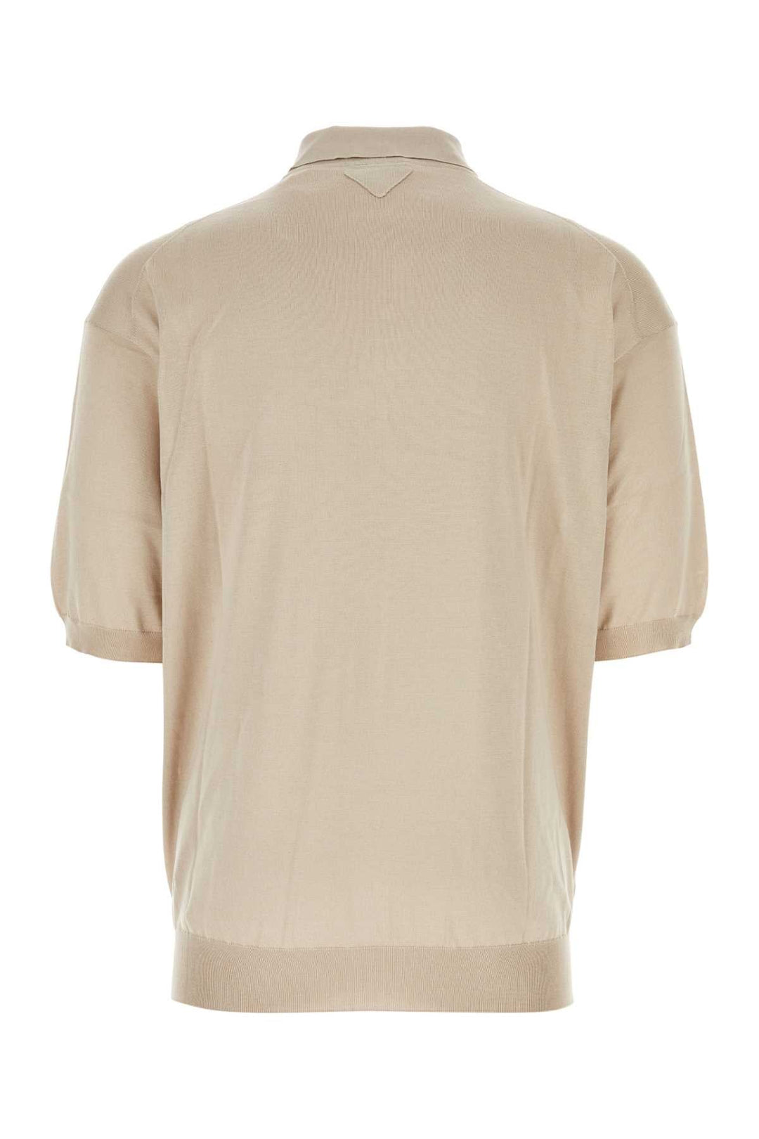 Prada Men Sand Silk Polo Shirt