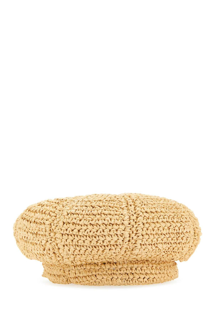 Prada Women Beige Rafia Baker Boy Hat