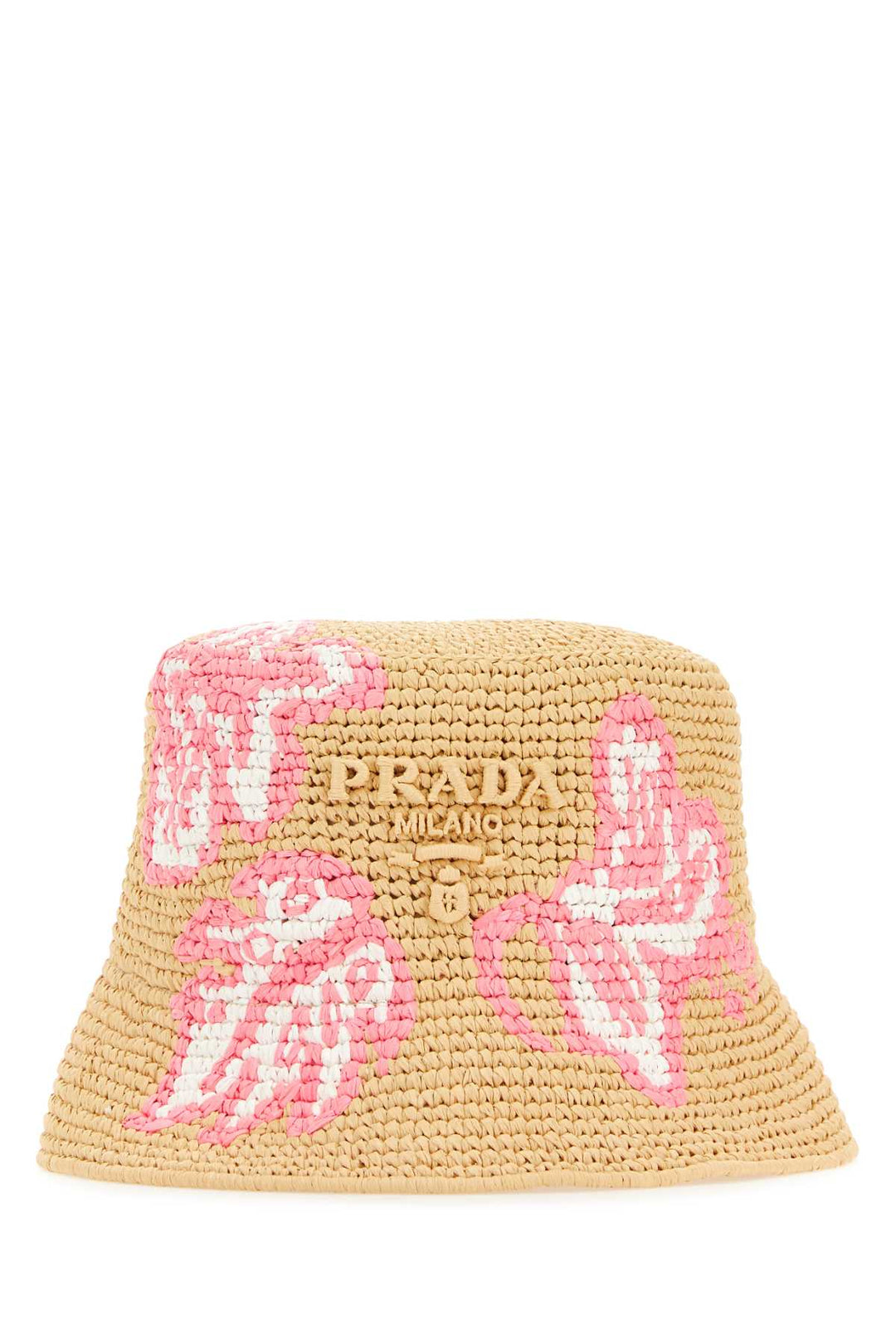 Prada Women Raffia Bucket Hat