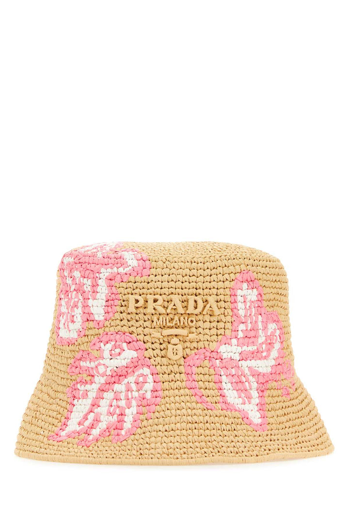Prada Women Raffia Bucket Hat