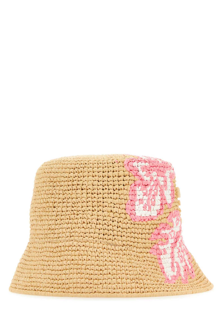 Prada Women Raffia Bucket Hat