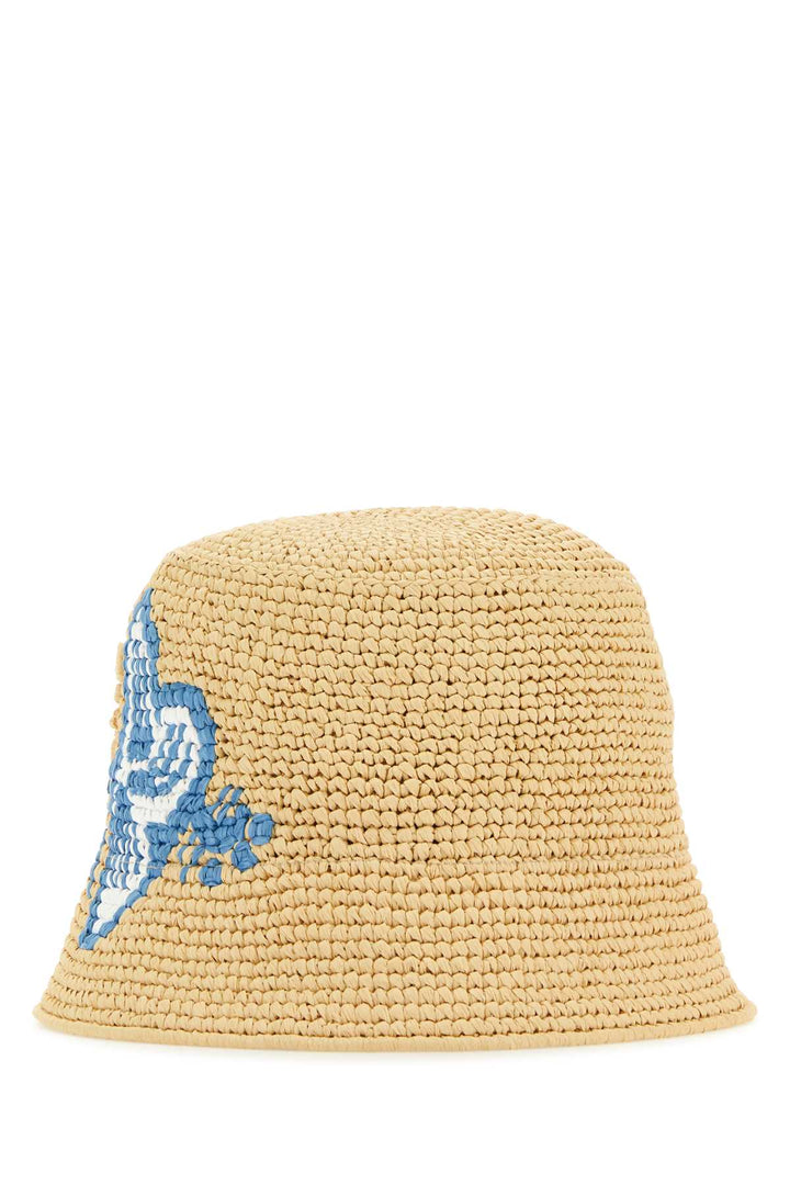 Prada Women Raffia Bucket Hat