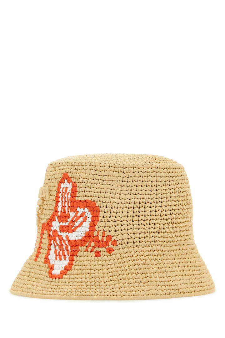 Prada Women Raffia Bucket Hat