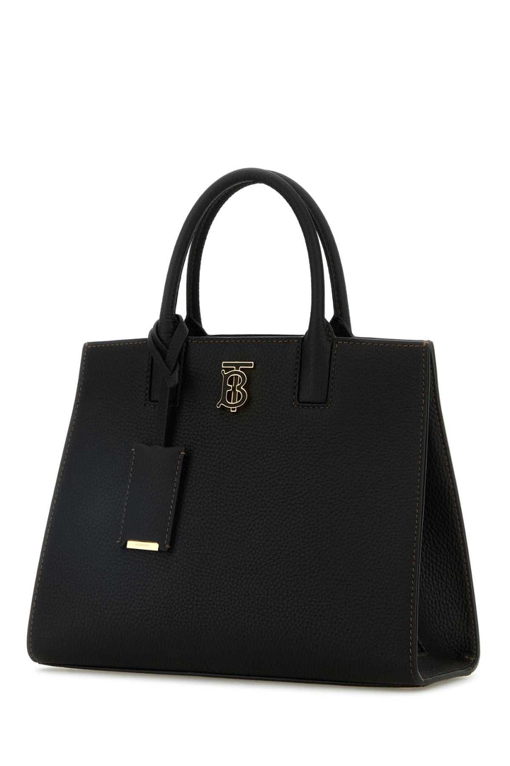 Burberry Women Black Leather Shopping Bag