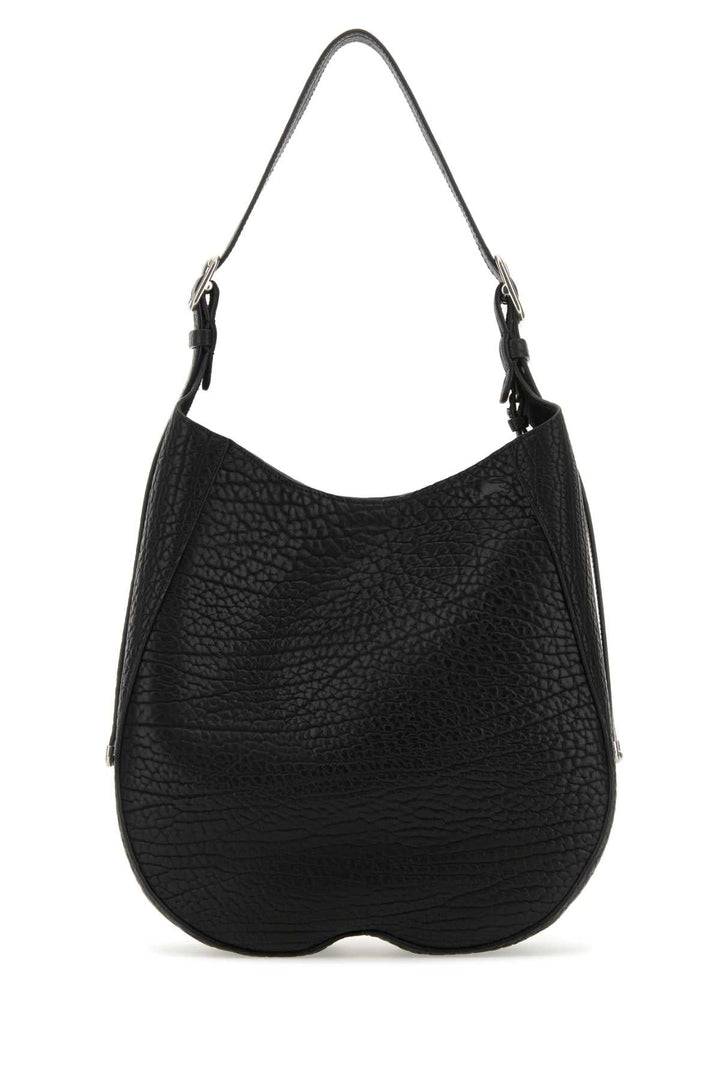 Burberry Women Black Leather Medium Chess Shoulder Bag