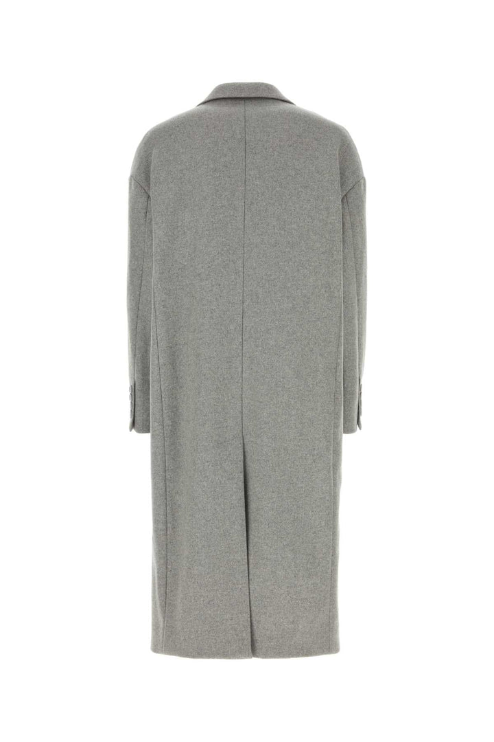 Dolce & Gabbana Men Grey Wool Blend Coat