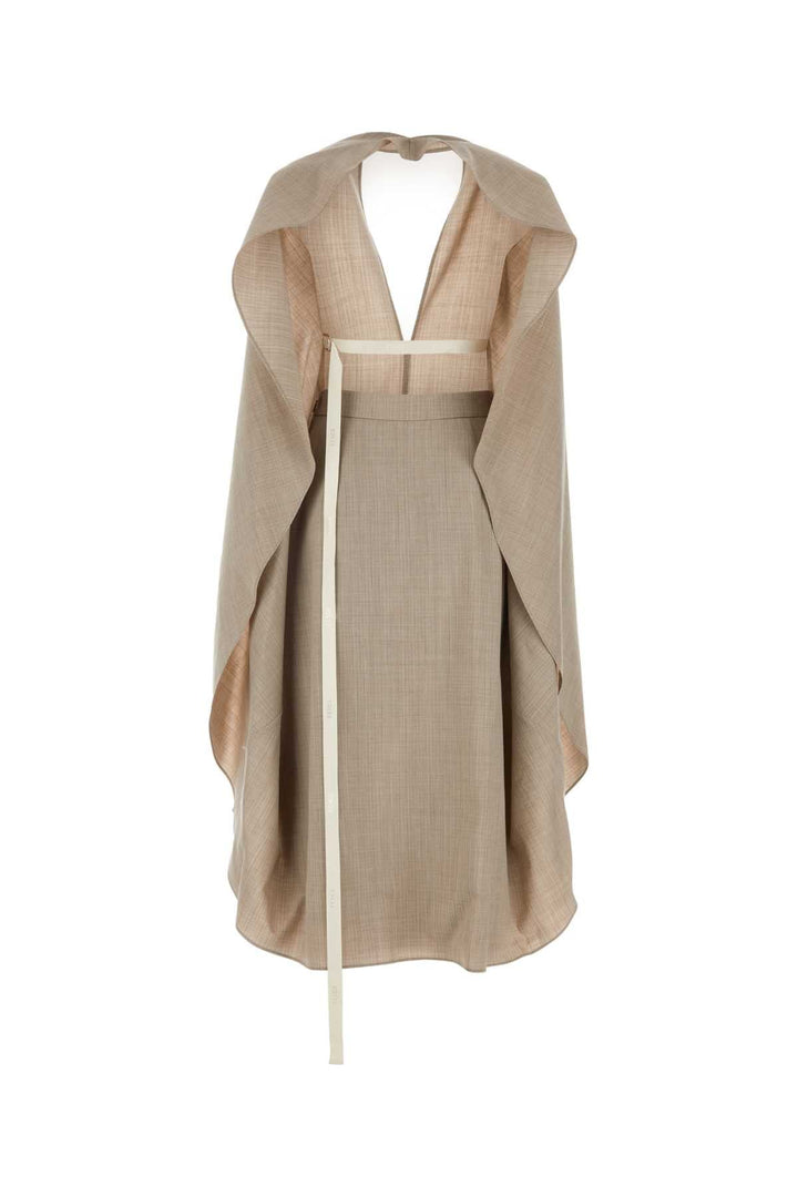 Fendi Women Cappuccino Flannel Dress
