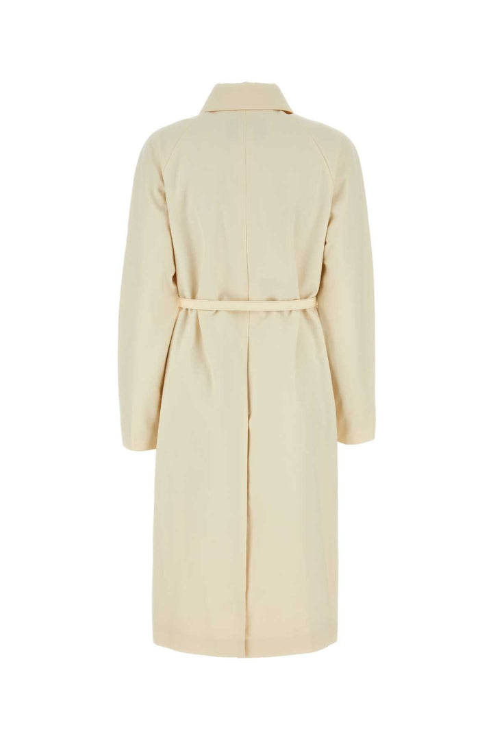 Fendi Women Ivory Polyester Blend Overcoat