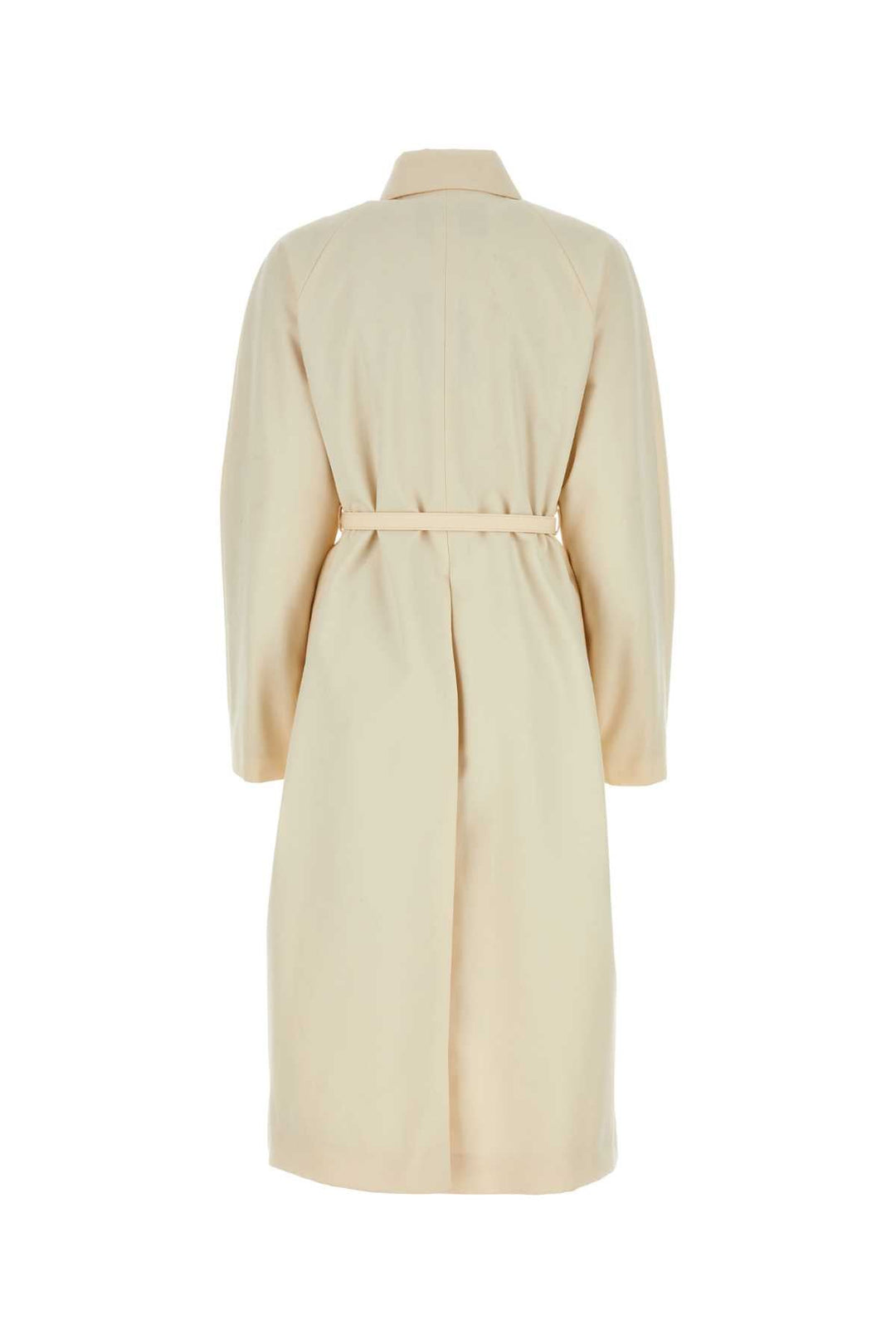 Fendi Women Ivory Polyester Blend Overcoat