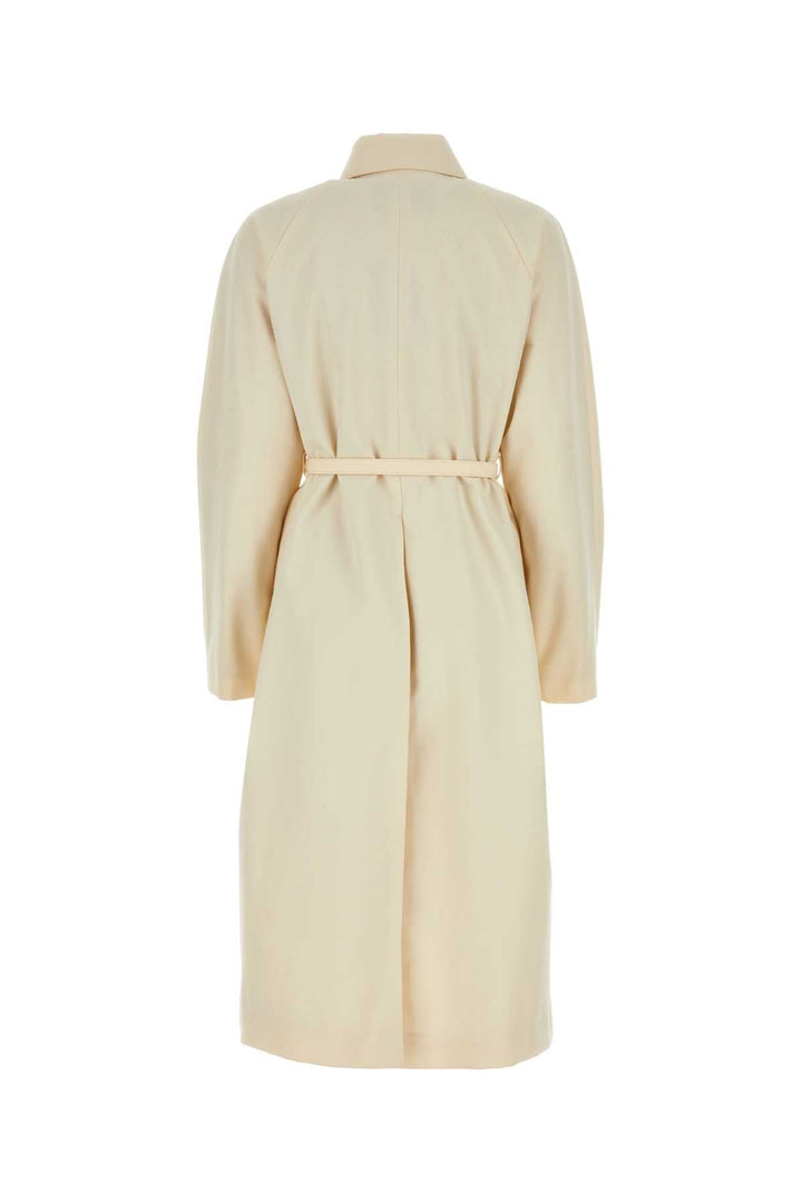 Fendi Women Ivory Polyester Blend Overcoat