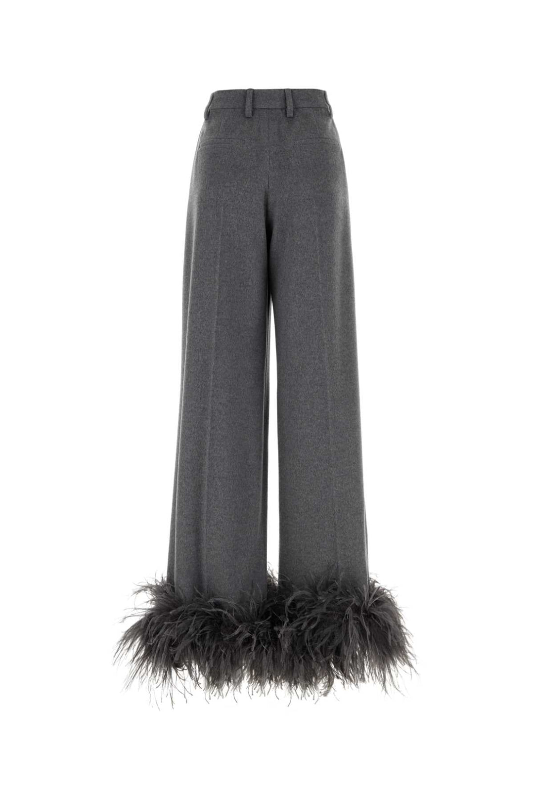 Prada Women Grey Cashmere Wide-Leg Pant