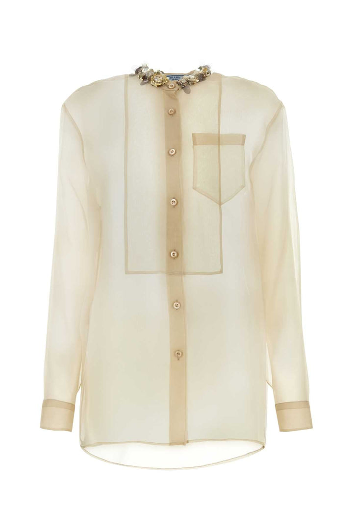 Prada Women Sand Silk Shirt