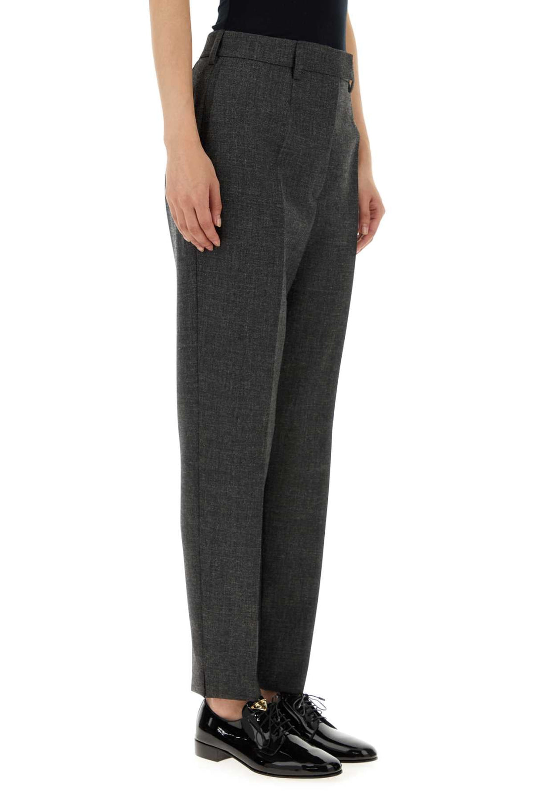 Prada Women Dark Grey Wool Pant