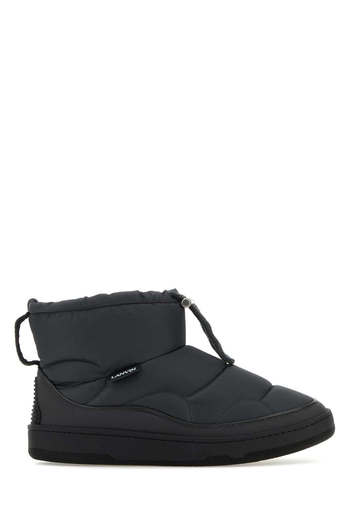 Lanvin Men Graphite Fabric Curb Snow Ankle Boots