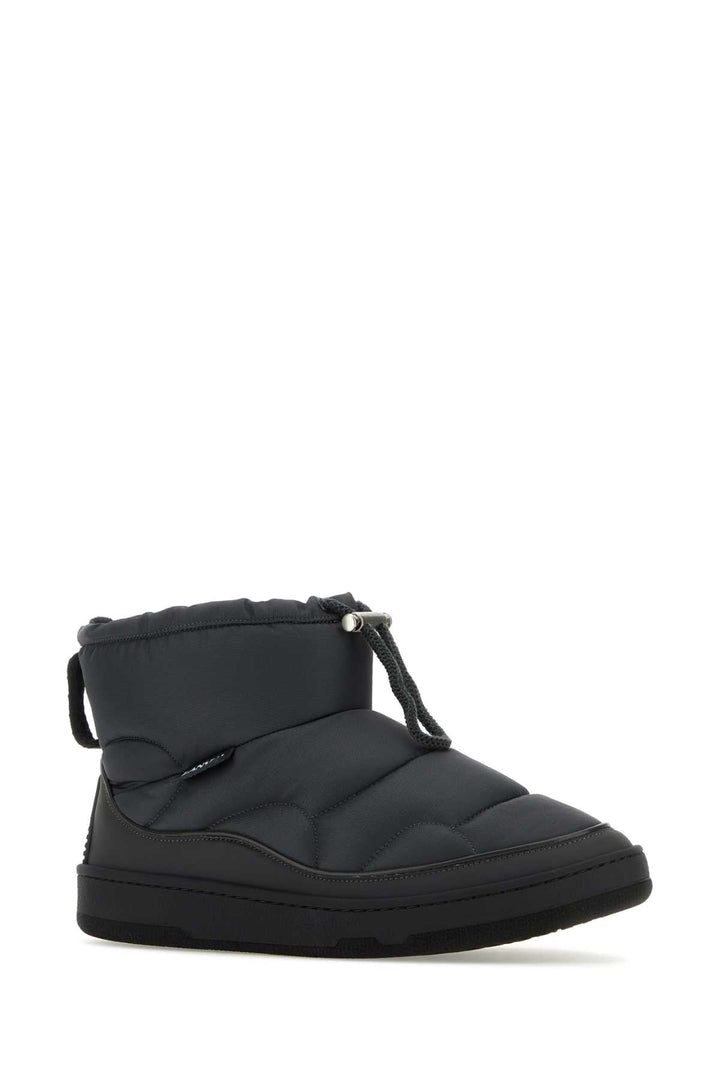 Lanvin Men Graphite Fabric Curb Snow Ankle Boots