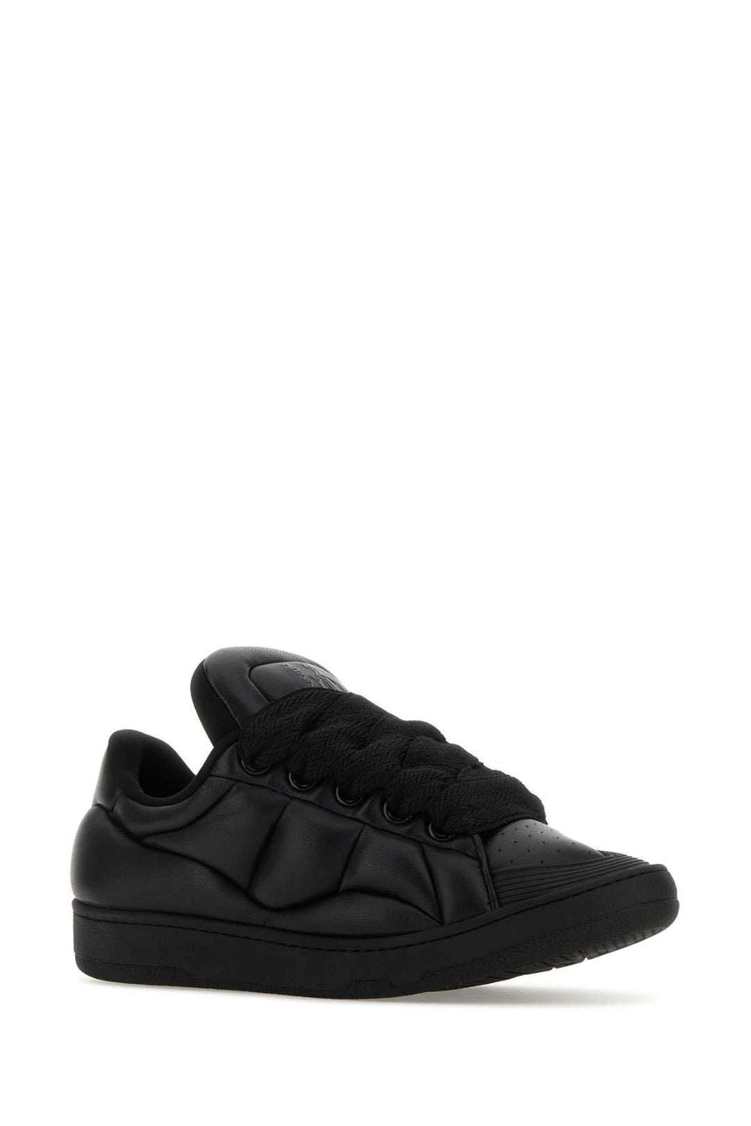 Lanvin Men Black Leather Curb Xl Sneakers