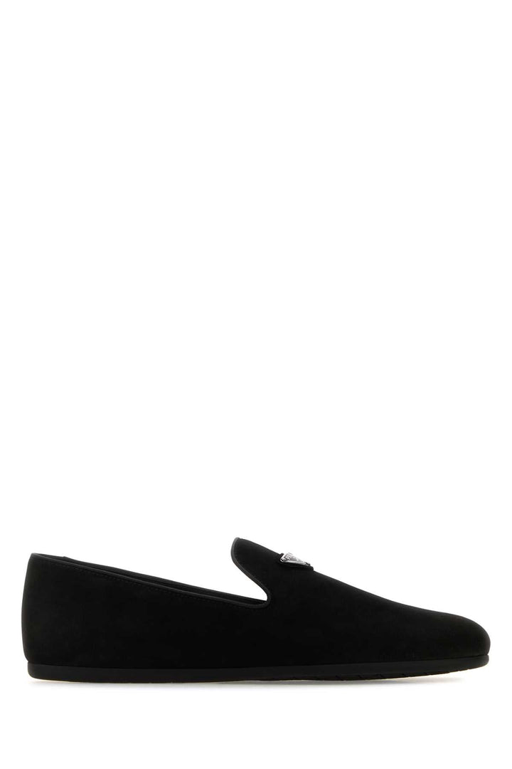 Prada Men Black Suede Loafers