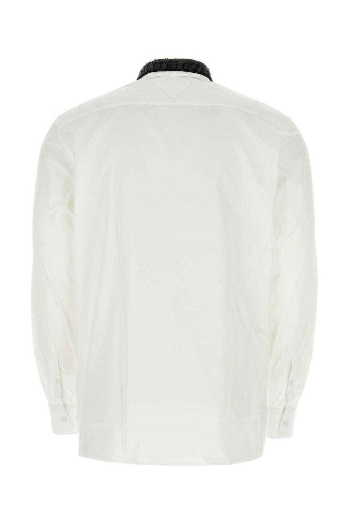 Prada Men White Poplin Shirt