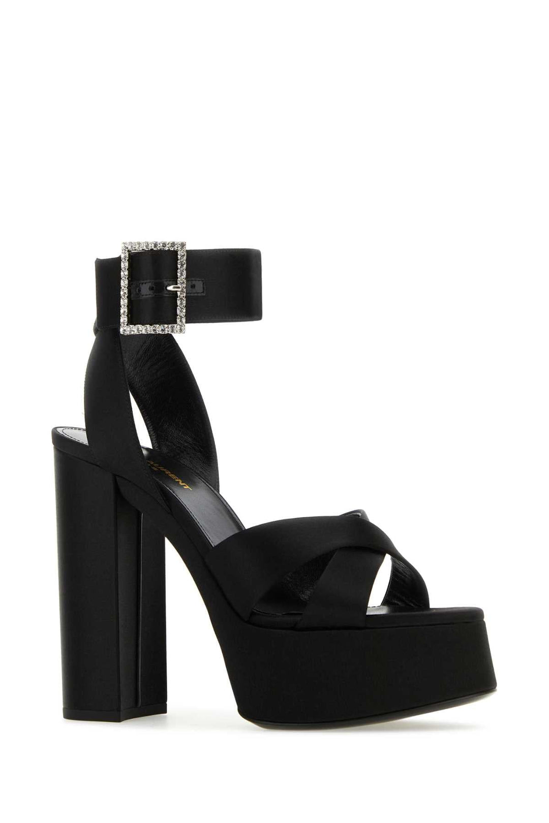 Saint Laurent Women Black Satin Bianca Sandals