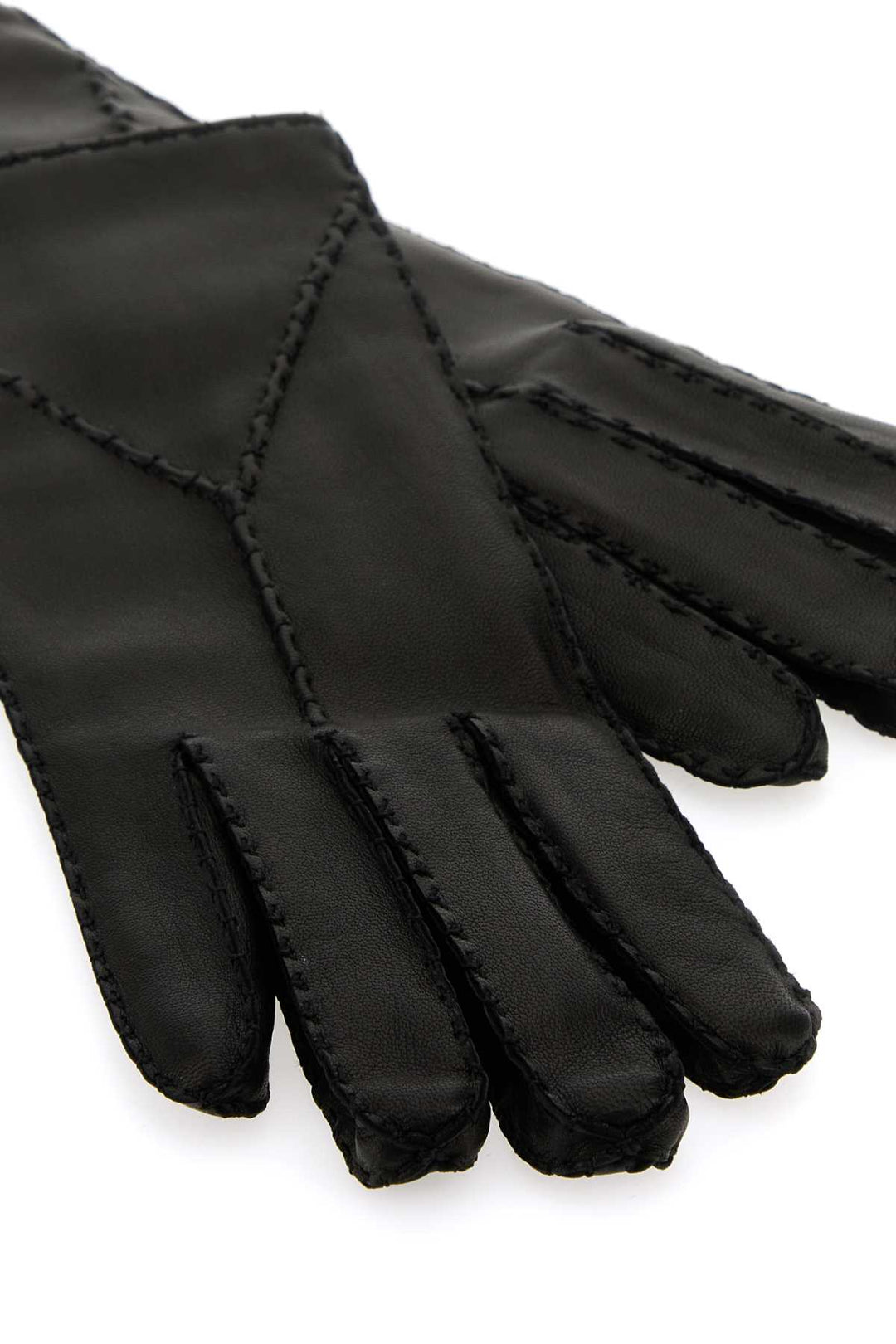 Saint Laurent Women Black Leather Gloves