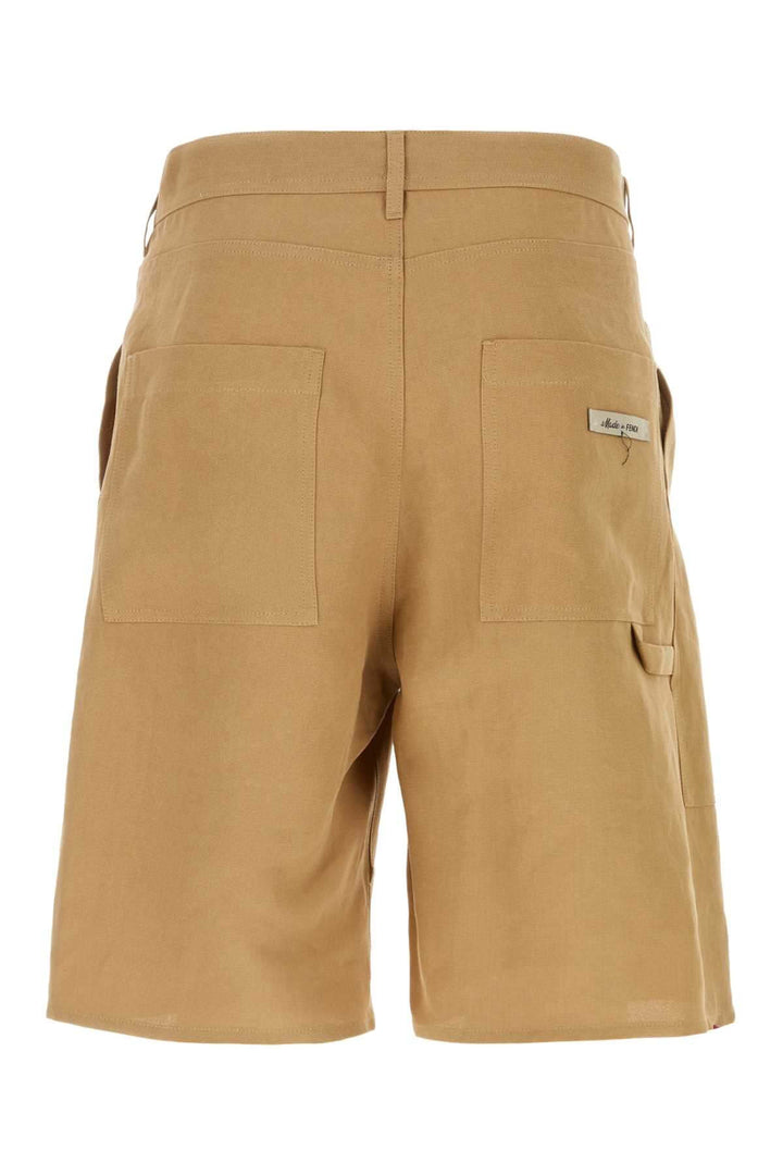 Fendi Men Camel Paper Bermuda Shorts