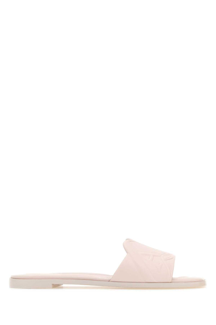 Alexander Mcqueen Women Pastel Pink Leather Slippers