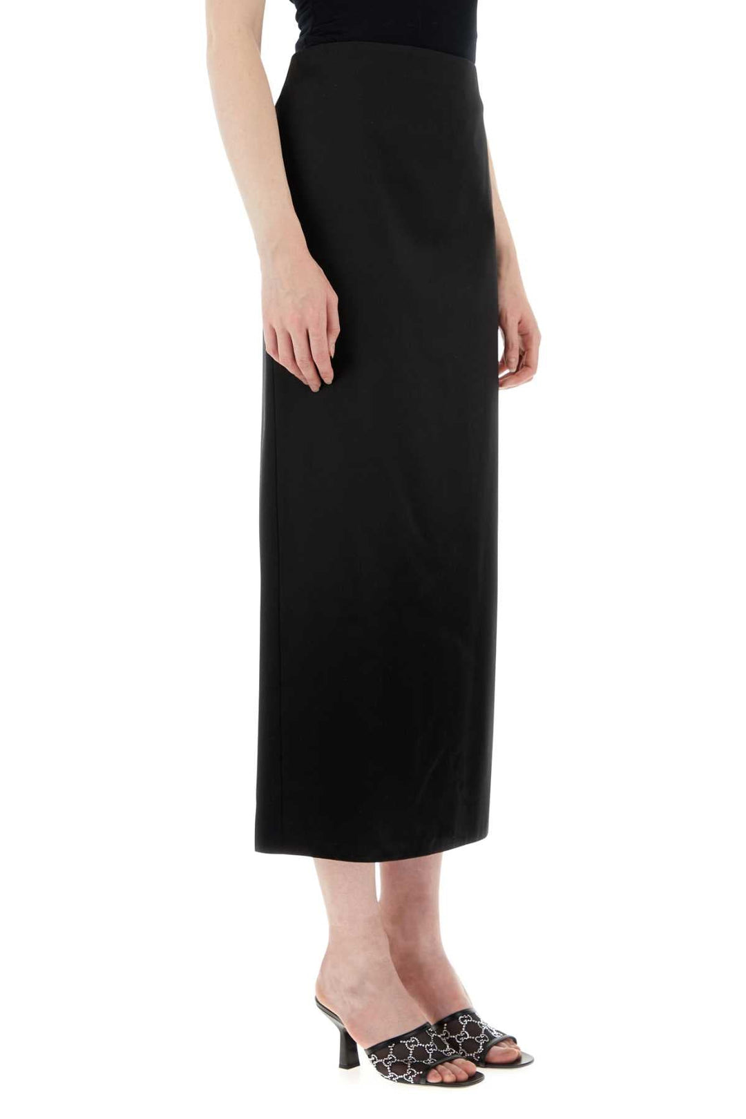 Gucci Women Black Satin Skirt