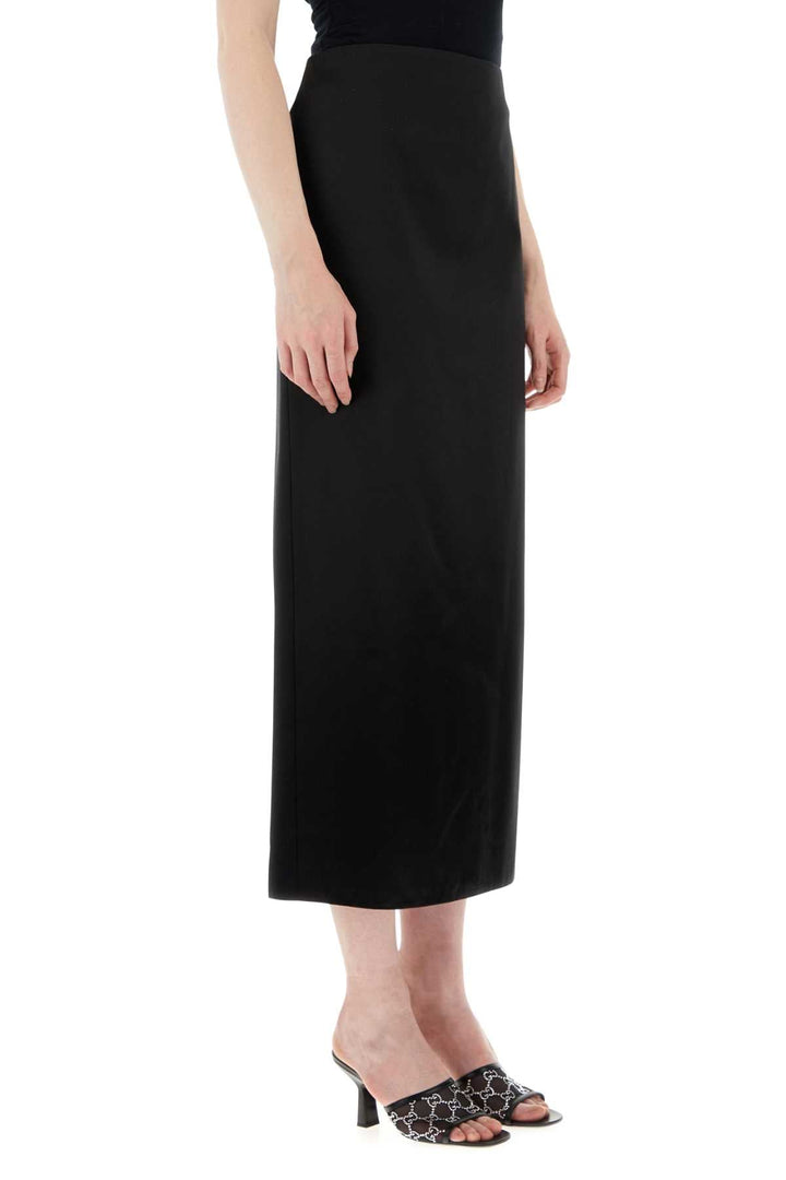 Gucci Women Black Satin Skirt